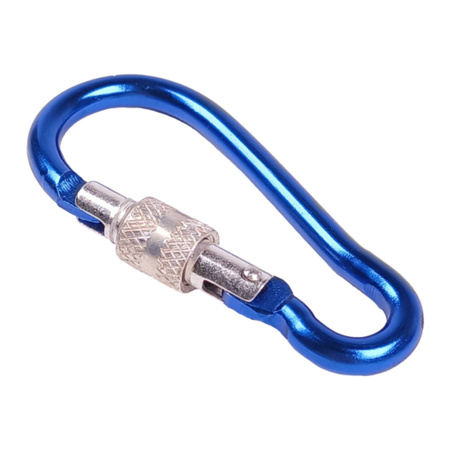 Karabinek Aluminiowy Typu D - Mix Kolorów - Przyrząd Survivalowy - Brelok do Kluczy - Szekla Zakręcana 66mm