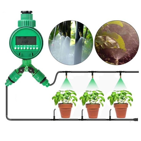 Trójnik z zaworami - szybkozłącze ogrodnicze do węża - do systemu nawadniania roślin